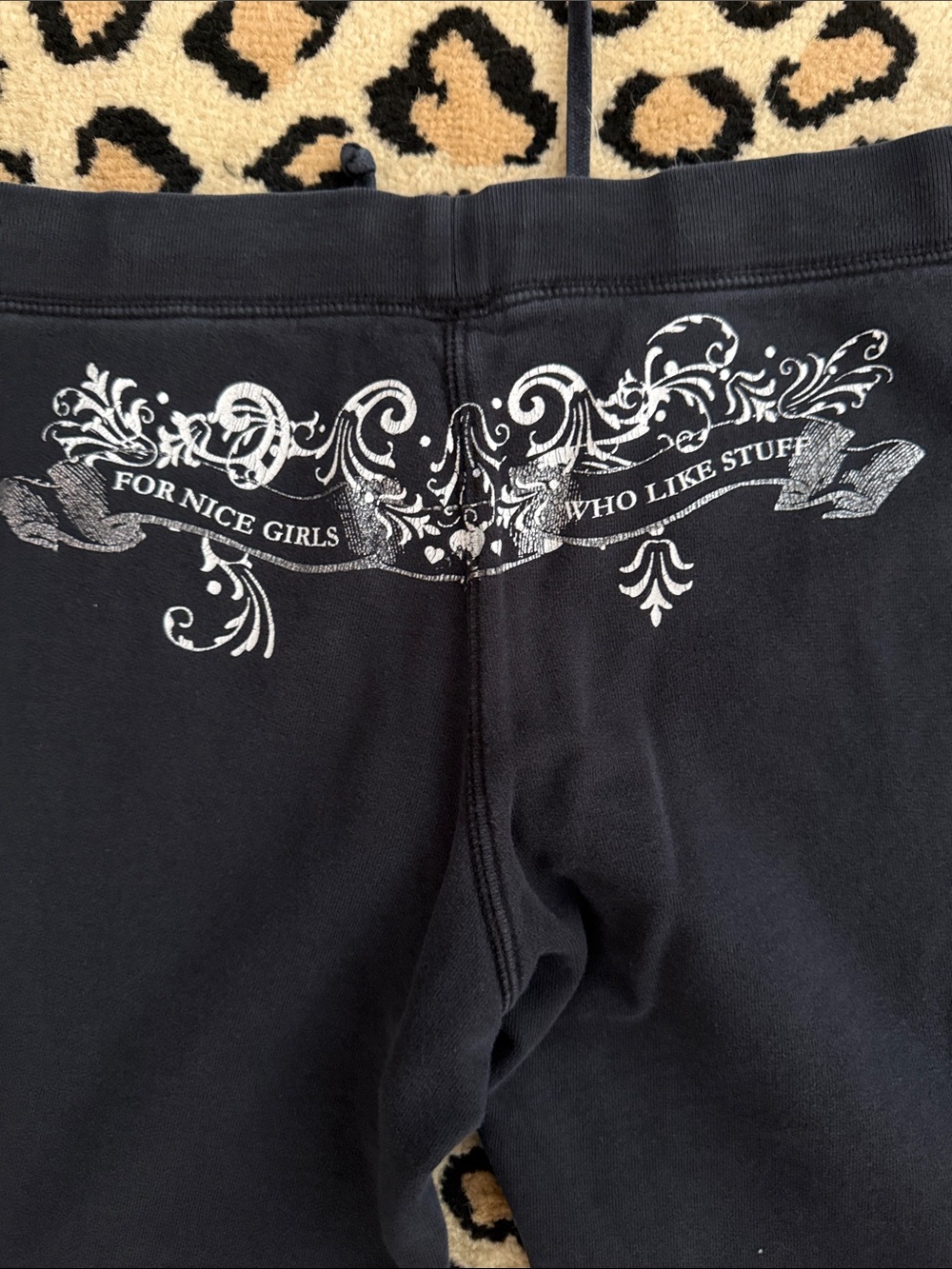Juicy Couture Black Sweatpants with Silver Glitter Logo - Picture 4 of 5